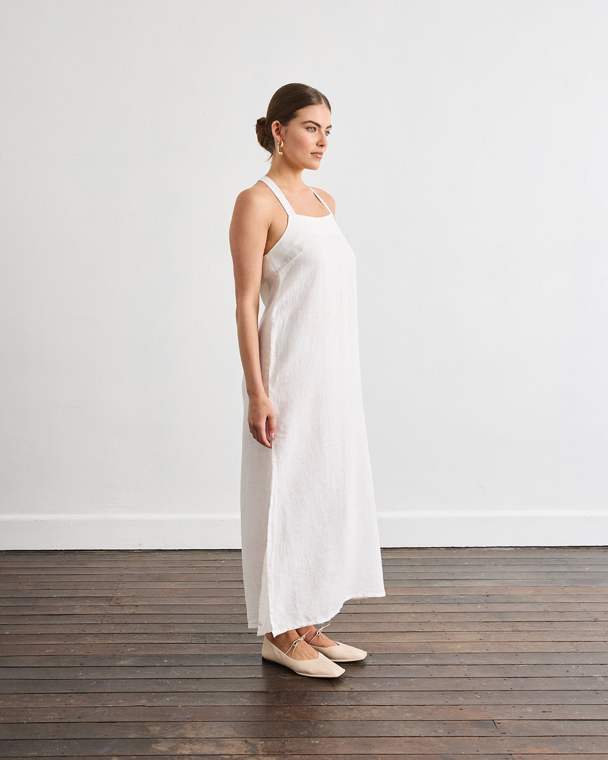 linen maxi dress nz Shop our Printed Linen Look Sleeve Maxi in White/blue