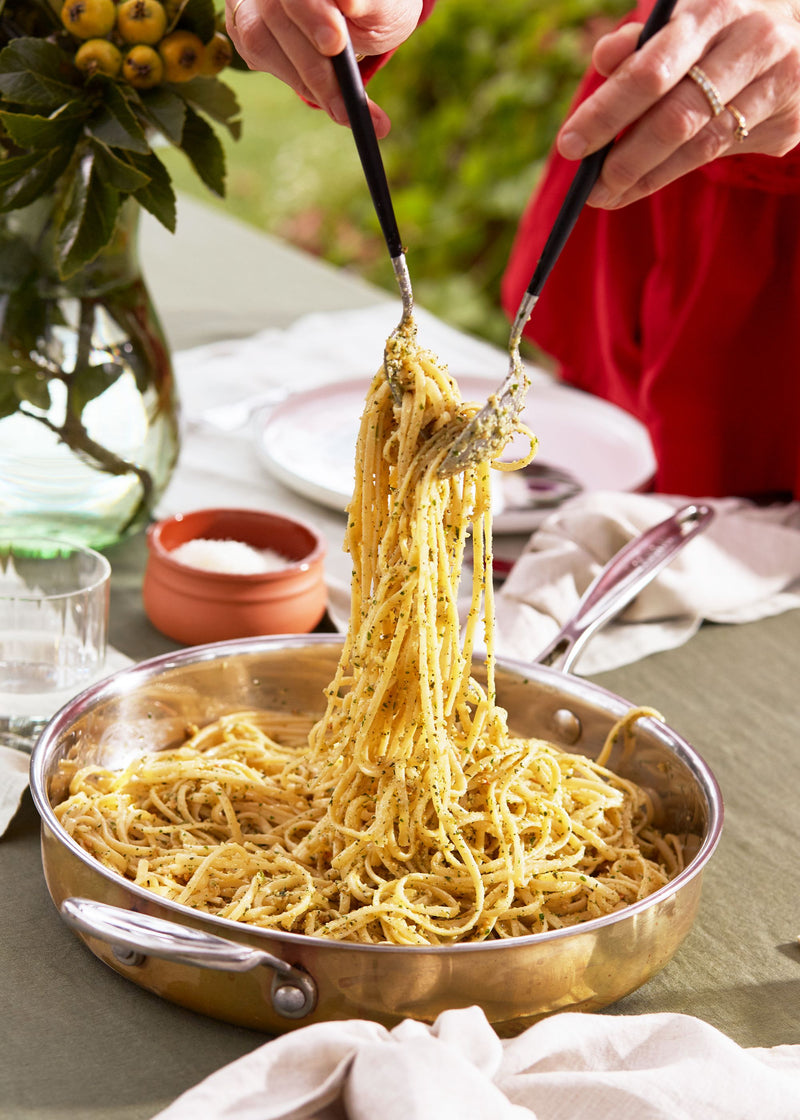 Paola Bacchia's Linguine with Sage and Walnut Pesto