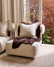 Mocha Cotton & Wool Mix Blanket - view