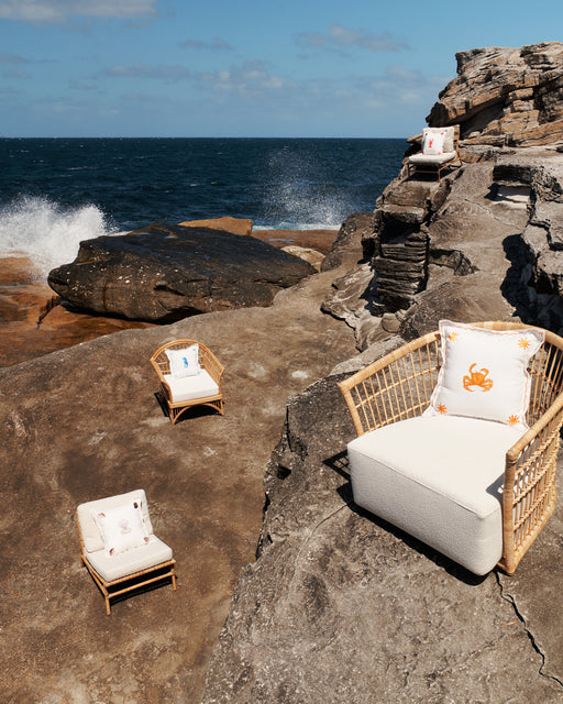 La Sirène 'Crab' 100% French Flax Linen Cushion Cover