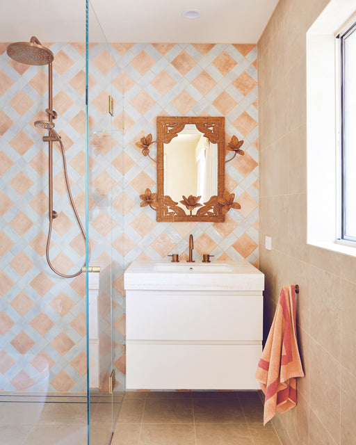 Terracotta & Pink Clay Two-Toned 100% Cotton Terry Hand Towels (Set of Two)