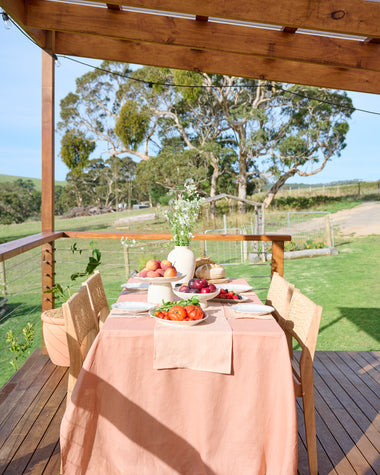Terracotta 100% French Flax Linen Table Runner
