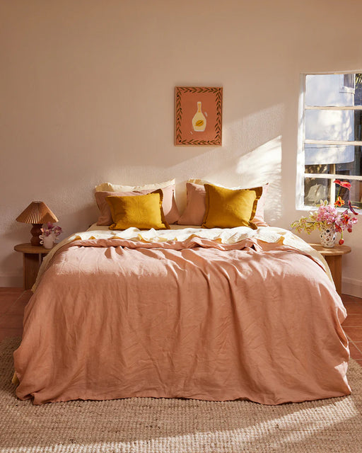 Terracotta 100% French Flax Linen Bedding Set