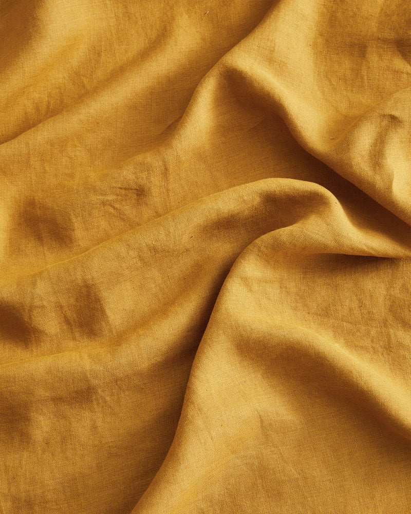 Turmeric 100% French Flax Linen Fitted Sheet Set