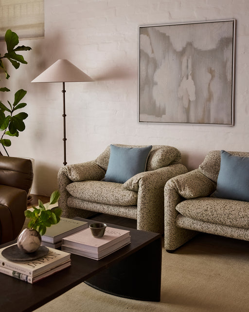 Lagoon & Crème 100% French Flax Linen Piped Cushion Cover