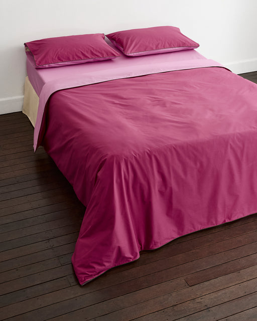 Berry, Bubblegum & Moss Piped 100% Organic Cotton Duvet Cover