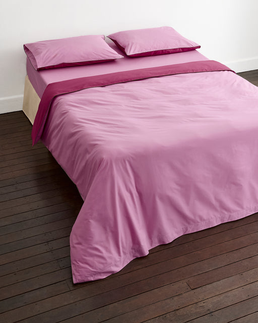 Berry, Bubblegum & Moss Piped 100% Organic Cotton Duvet Cover