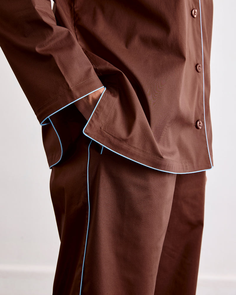 Espresso & Sky Piped Pants