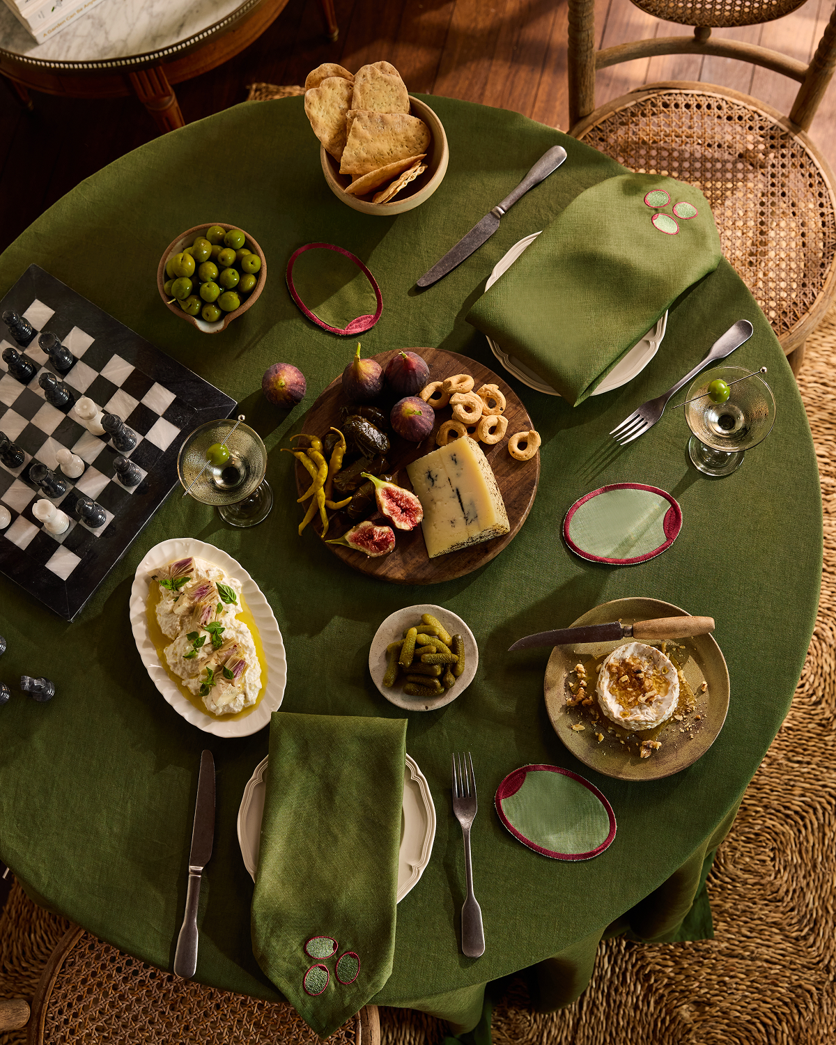 Les Fruits Olive Napkins (Set of Four)