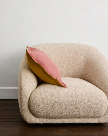 Pink Clay & Turmeric 100% French Flax Linen Cushion Cover