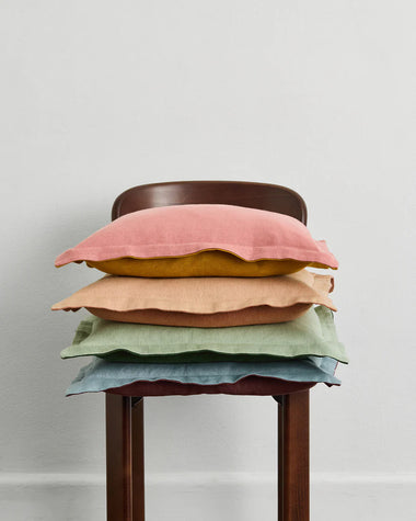 Pink Clay & Turmeric 100% French Flax Linen Cushion Cover
