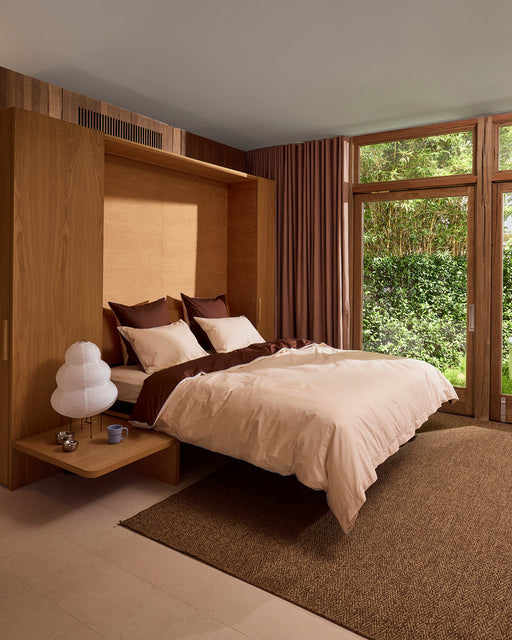 Espresso, Vanilla & Sky Piped 100% Organic Cotton Duvet Cover