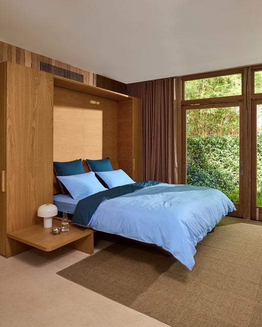 Aegean, Sky & Bubblegum Piped 100% Organic Cotton Duvet Cover