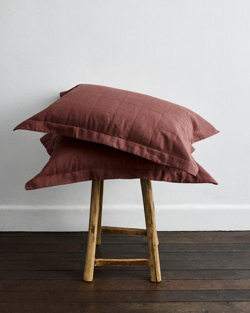 Cacao Quilted Pillowcases (Set of Two)