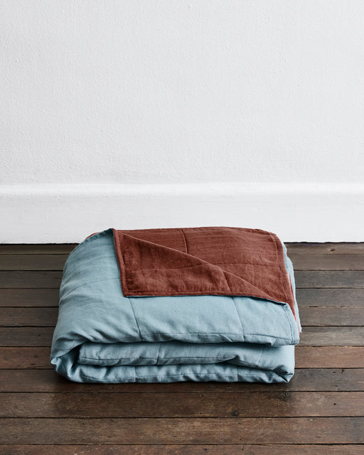 Cacao & Lagoon Two-Tone Quilt