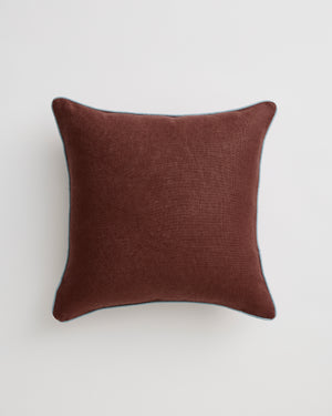 Cacao & Lagoon 100% French Flax Linen Piped Cushion Cover