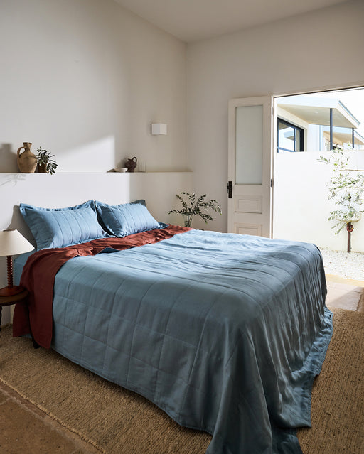 Cacao & Lagoon Two-Tone Quilt