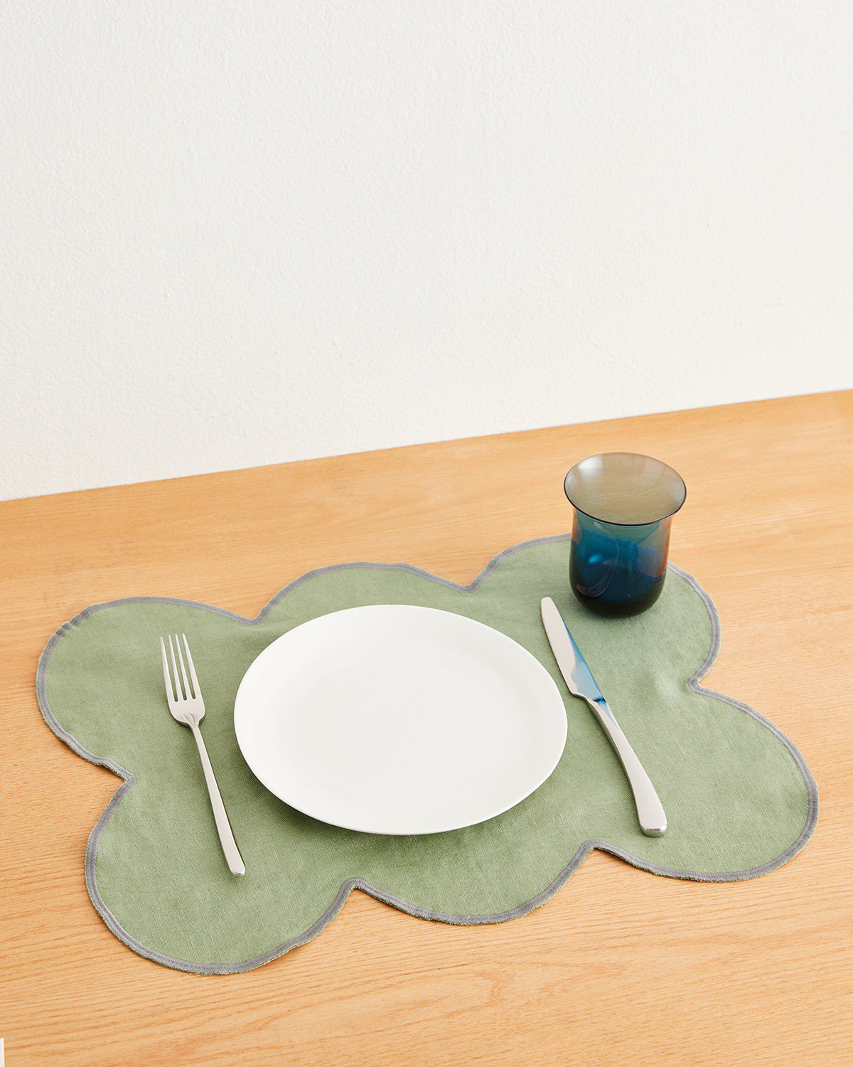 Pistachio & Mineral 100% French Flax Linen Cloud Placemats (Set of Four)