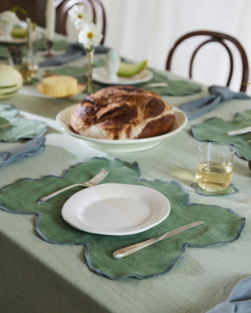 Pistachio & Mineral 100% French Flax Linen Cloud Placemats (Set of Four)