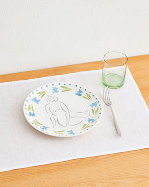 Liv & Dom x Bed Threads 'Fanciful Tulip' Ceramic Dinner Plate