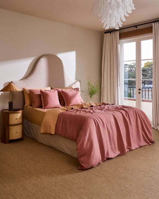 Pink Clay 100% French Flax Linen Duvet Cover Set