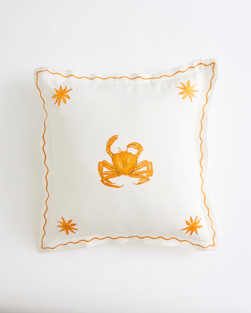 La Sirène 'Crab' 100% French Flax Linen Cushion Cover