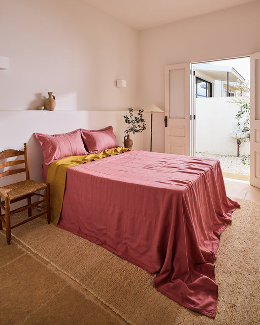 Pink Clay & Turmeric Two-Tone Quilt