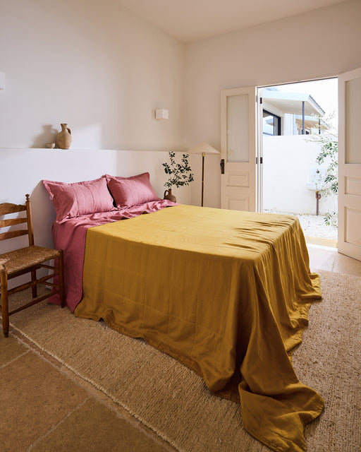 Pink Clay & Turmeric Two-Tone Quilt