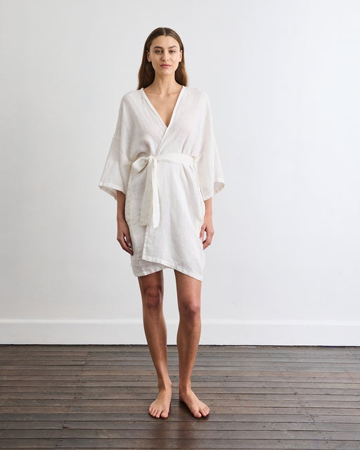 Cabana Short Robe in White
