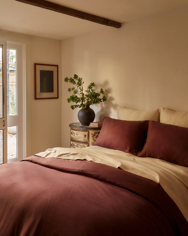 Cacao & Crème 100% French Flax Linen Bedding Bundle