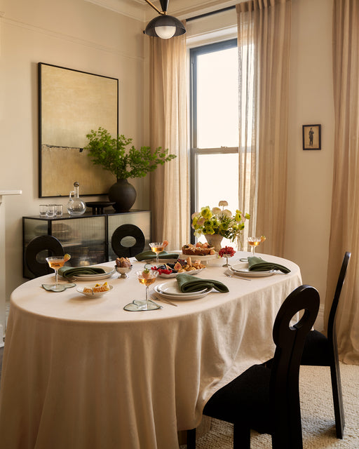 Crème 100% French Flax Linen Tablecloth