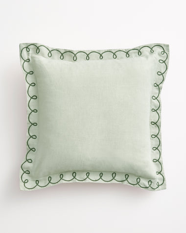 Sage & Olive 100% French Flax Linen Swirl Cushion Cover
