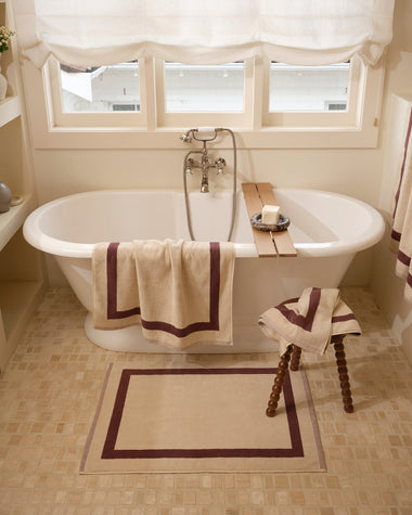 Crème & Cacao Two-Toned 100% Cotton Terry Bath Mat