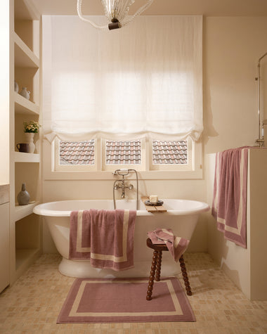 Lavender & Crème Two-Toned 100% Cotton Terry Bath Sheet