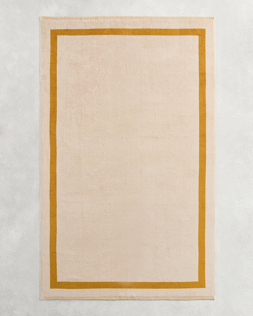 Crème & Turmeric Two-Toned 100% Cotton Terry Bath Sheet