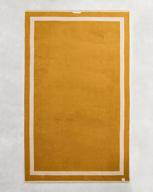 Crème & Turmeric Two-Toned 100% Cotton Terry Bath Sheet