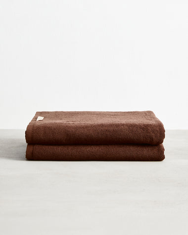 Espresso 100% Cotton Terry Bath Sheets (Set of Two)