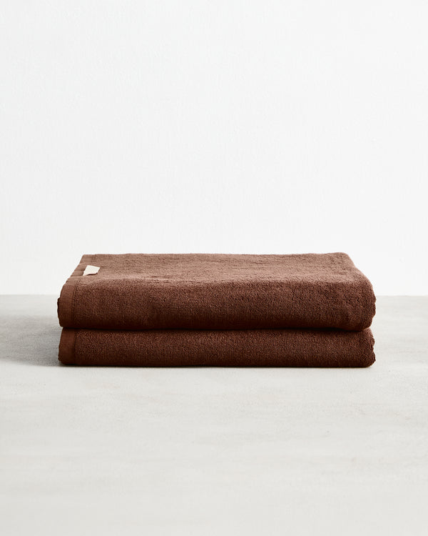 Espresso 100% Cotton Terry Bath Sheets (Set of Two)