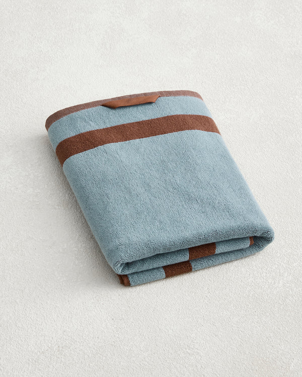 Cacao & Lagoon Two-Toned 100% Cotton Terry Bath Towel