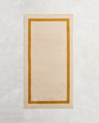 Crème & Turmeric Two-Toned 100% Cotton Terry Bath Towels (Set of Two)