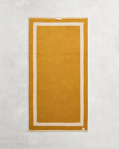Crème & Turmeric Two-Toned 100% Cotton Terry Bath Towels (Set of Two)