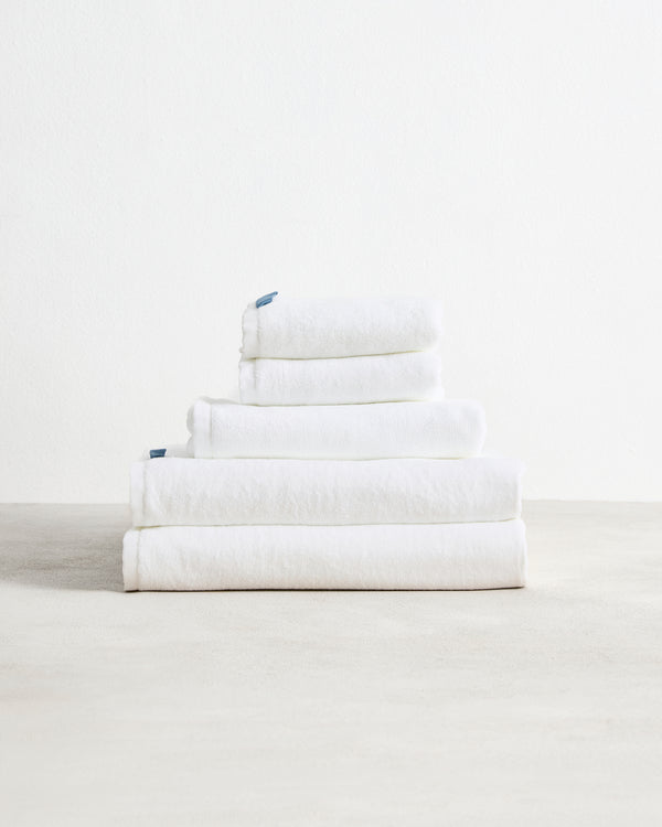 Crisp White 100% Cotton Terry Towel Bath Bundle