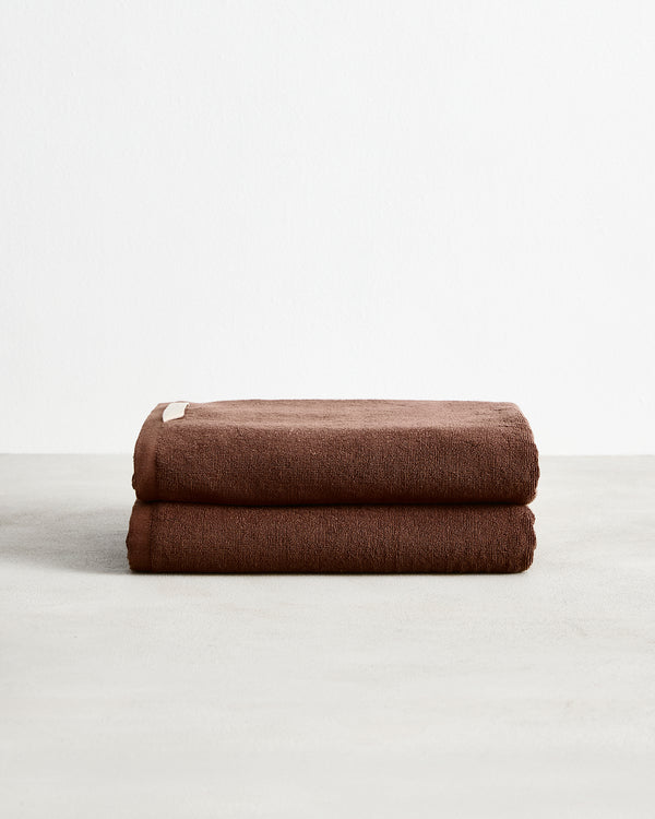 Espresso 100% Cotton Terry Bath Towels (Set of Two)