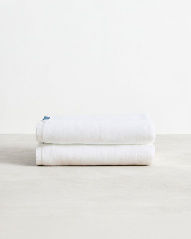 Crisp White 100% Cotton Terry Bath Towels (Set of Two)