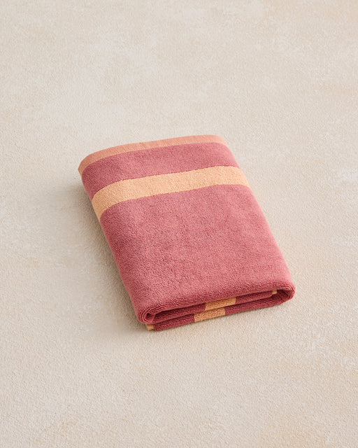 Terracotta & Pink Clay Two-Toned 100% Cotton Terry Bath Mat