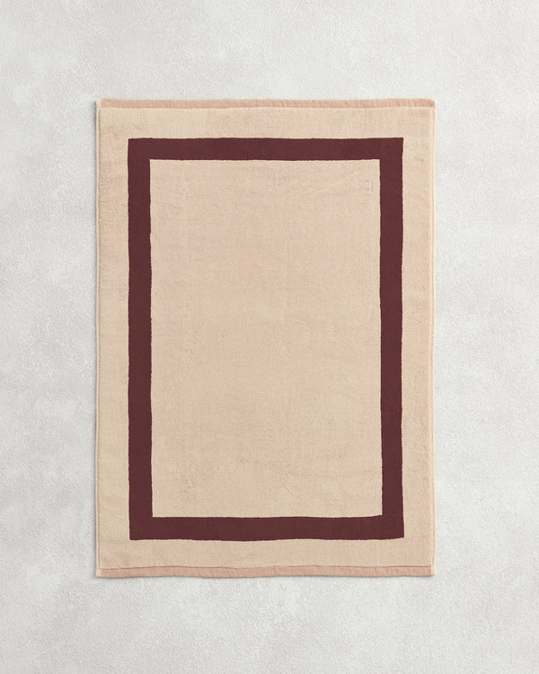 Crème & Cacao Two-Toned 100% Cotton Terry Bath Mat