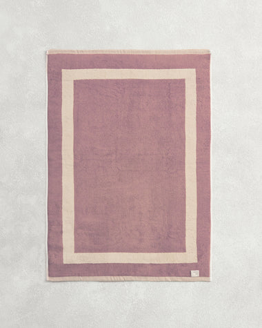 Lavender & Crème Two-Toned 100% Cotton Terry Bath Mat