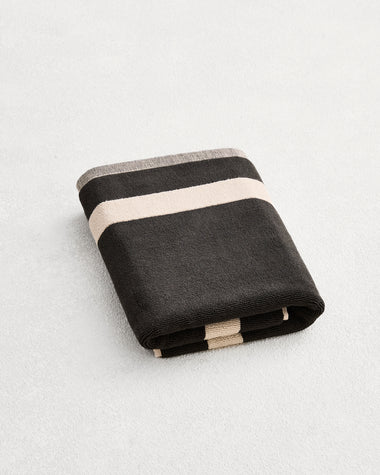 Oatmeal & Charcoal Two-Toned 100% Cotton Terry Bath Mat