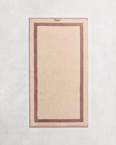 Lavender & Crème Two-Toned 100% Cotton Terry Bath Towel