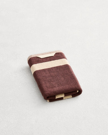 Crème & Cacao Two-Toned 100% Cotton Terry Hand Towel